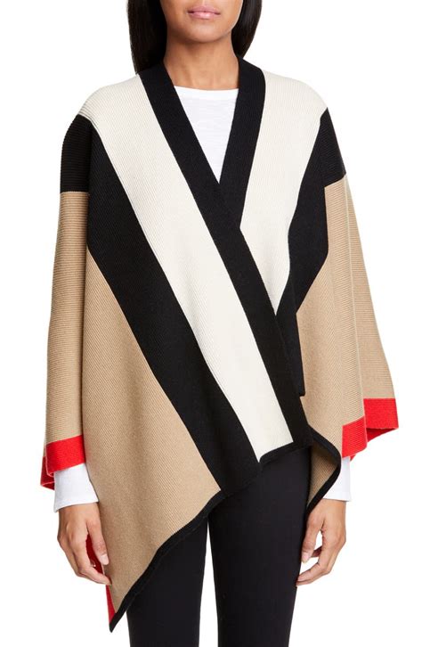 burberry poncho ebay|burberry striped wool cashmere cape.